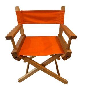 Vintage Folding Children's Director's Chair Wood Canvas Telescope Commander
